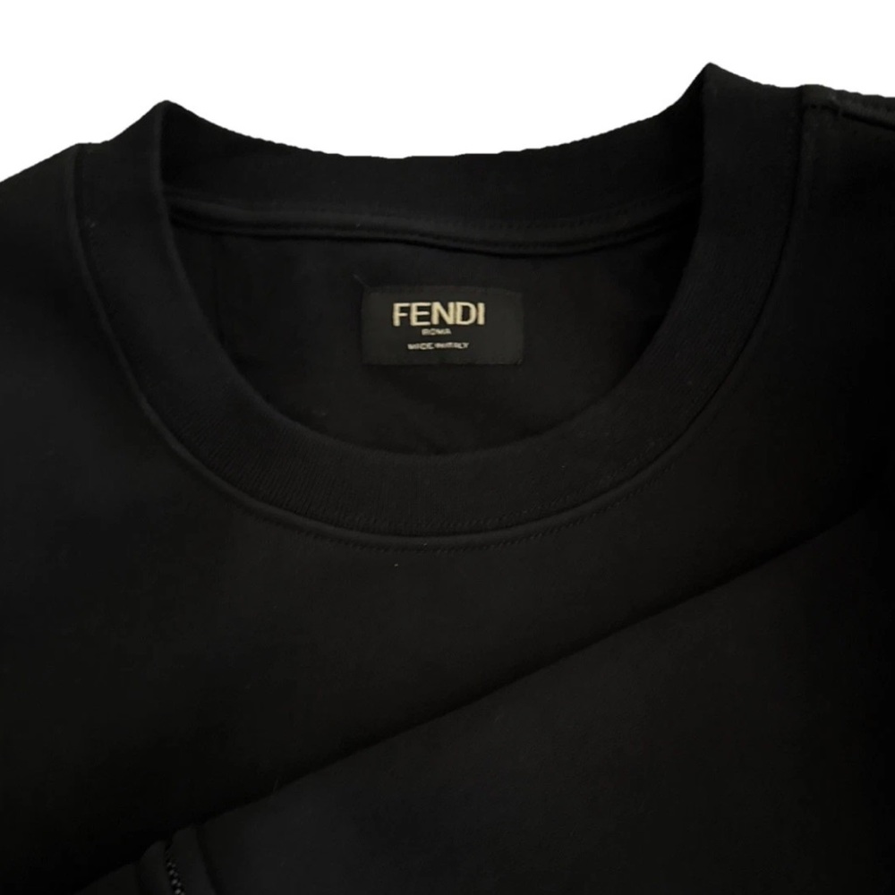 Fendi Monster Black Sweatshirt Zip Sleeves Women’s Large NEW W/O Tags Rare $980 - Picture 5 of 9